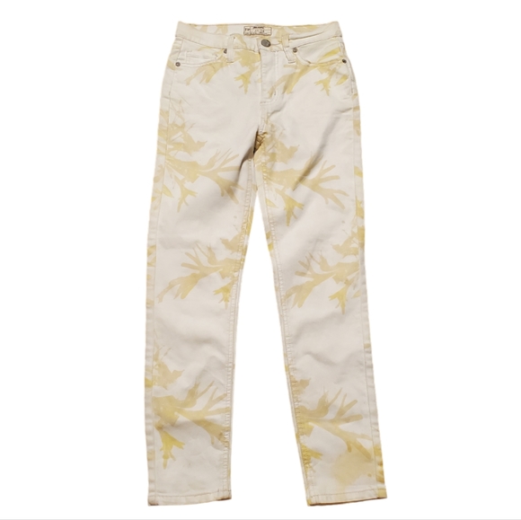 Free People 26 Printed Pants White Cream - Picture 1 of 5